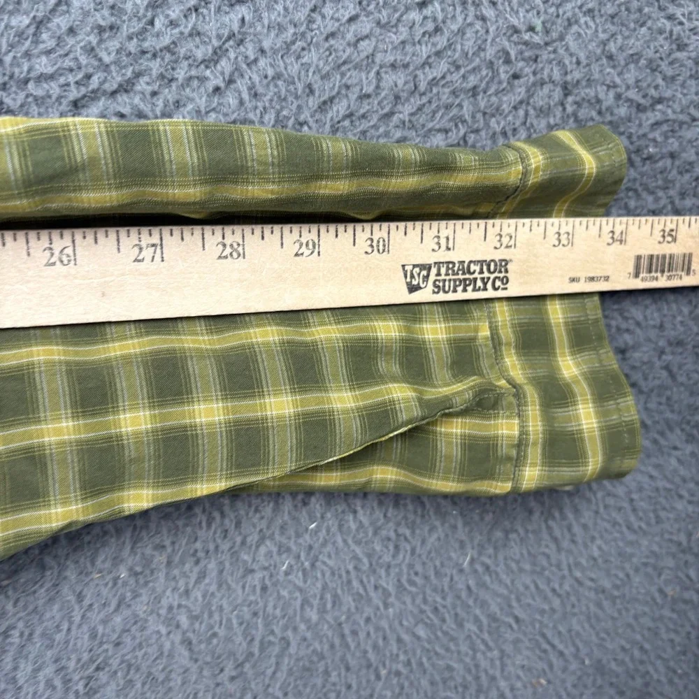 The North Face Mens Green Plaid Long Sleeve Button Up Hiking Shirt Size‎ XL